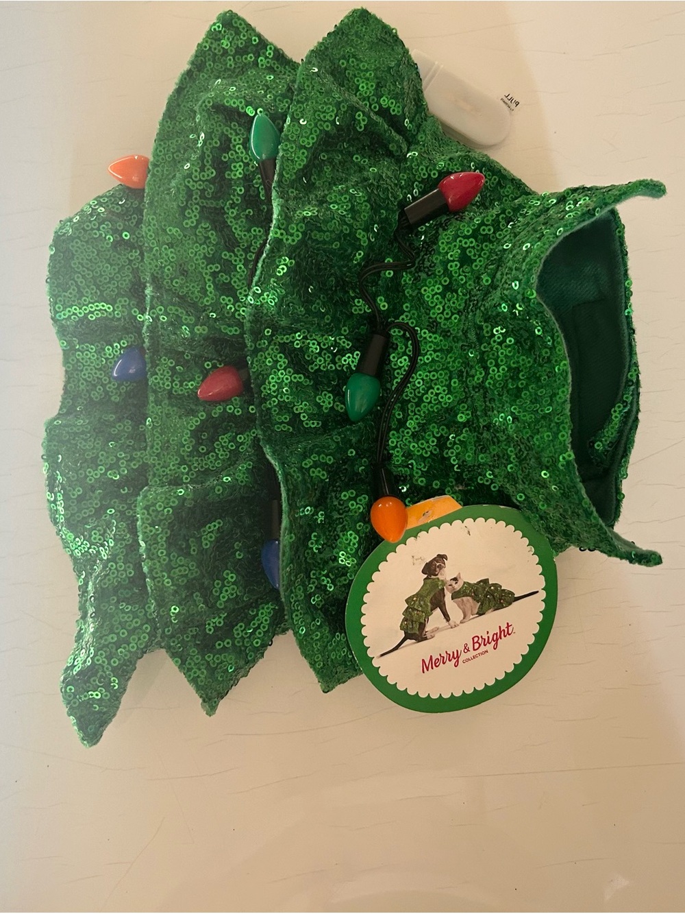 Merry & Bright Green Sequin Dog Holiday Costume